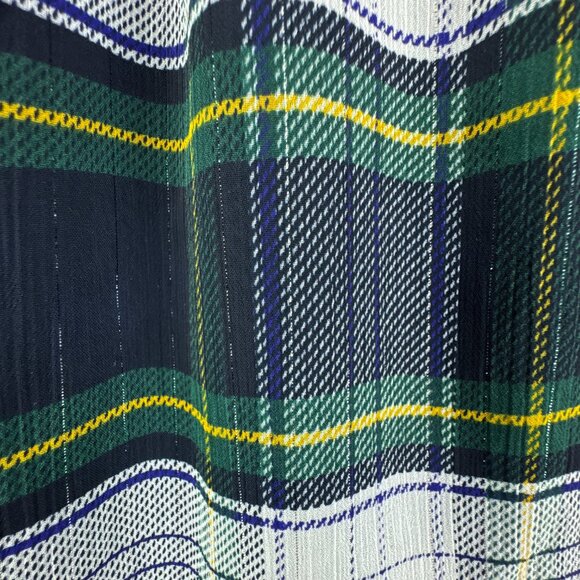 J.Crew‎ Plaid Halter Top Size 10 Tartan Check Tie Back Mock Neck Academia Preppy - Picture 4 of 15